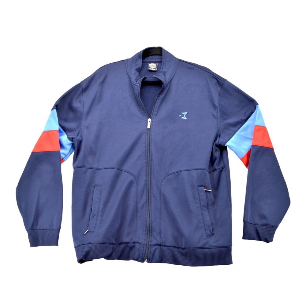 Vintage Starbury Varsity Jacket Adult Size Large Blue‎ Full Zip